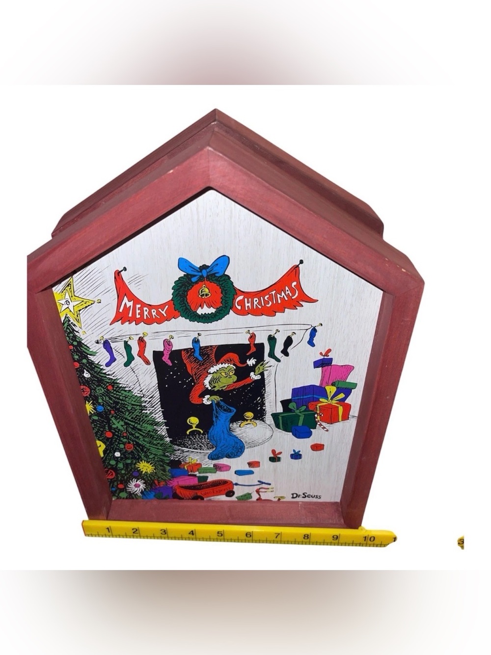 Lot Of 2 Dr Seuss The Grinch Christmas Tree Wood Wall Art Home Decoration 2019 - Picture 2 of 8